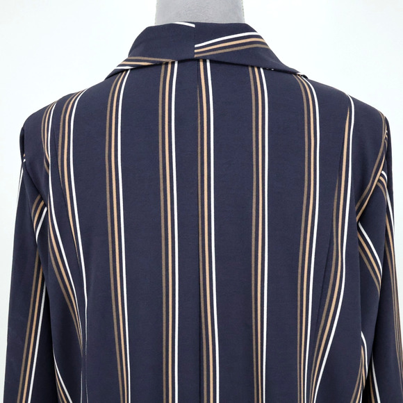 Torrid Jacket 3 Plus Size 3X Gray Striped Crop Open Shawl Collar Pockets Lined - Picture 9 of 15